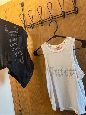Juicy Couture Rhinestone Logo Tank Top - White